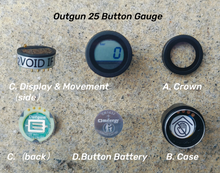 Load image into Gallery viewer, Outgun 25mm BATTERY Digital Pressure Gauge 300bar
