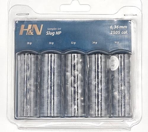 H&N Slugs Sample Pack .25  - .28g / .30gr / .32gr / .34g / .36gr .250Dia
