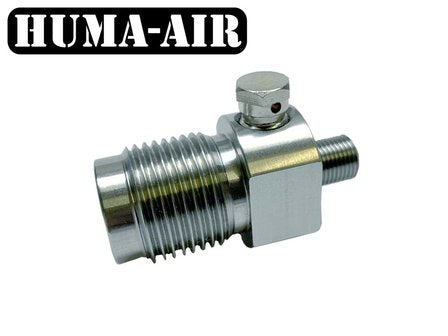Din 300 adaptor to 1/8 BSP male with safety burst disk connection by Huma-Air